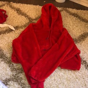 Furry cropped sweatshirt